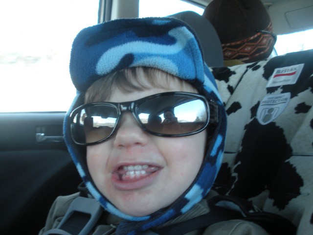 Abraham wearing Sarah's sunglasses.