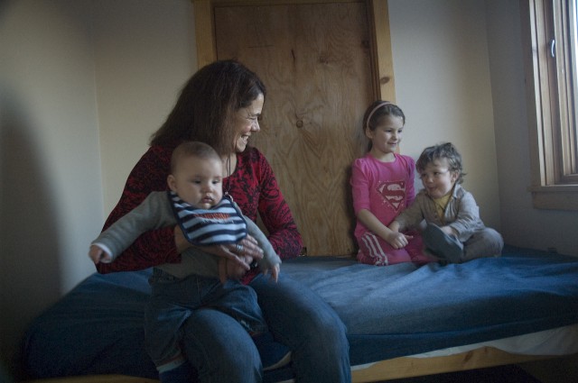 Mom with Benjamin, Emily, and Abraham.